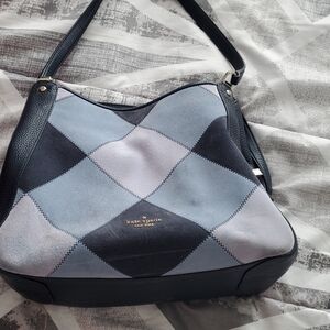 Kate Spade Blue and Black Checkered Shoulder Bag